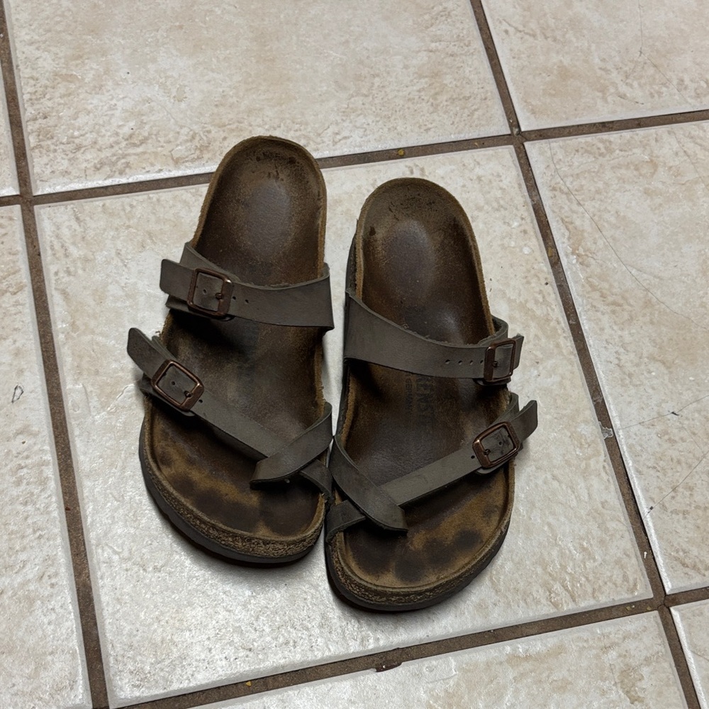 Birkenstock Mayari Sandals Brown Womens Size 37 Worn Cork Footbed